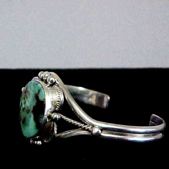 Sterling Silver Dry Creek Turquoise Cuff - Picture 2 of 2